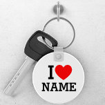 Ik hartnaam sleutelhanger<br><div class="desc">Schrijf uw gewenste Naam of Tekst op de naamSectie.</div>