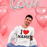 Ik hartnaam t-shirt<br><div class="desc">Schrijf uw gewenste Naam of Tekst op de naamSectie.</div>