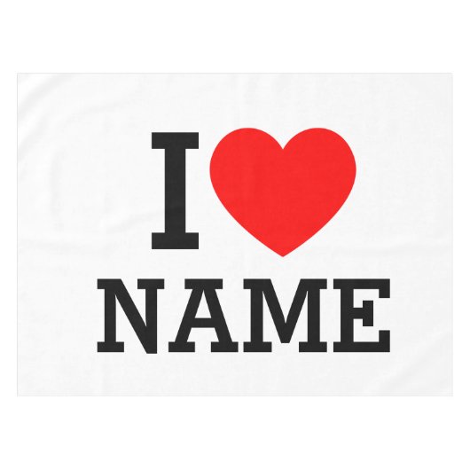 Ik hartnaam tafelkleed (Voorkant (Horizontaal))