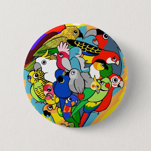 Ik hartritme schattige cartoon ronde button 5,7 cm (Voorkant)