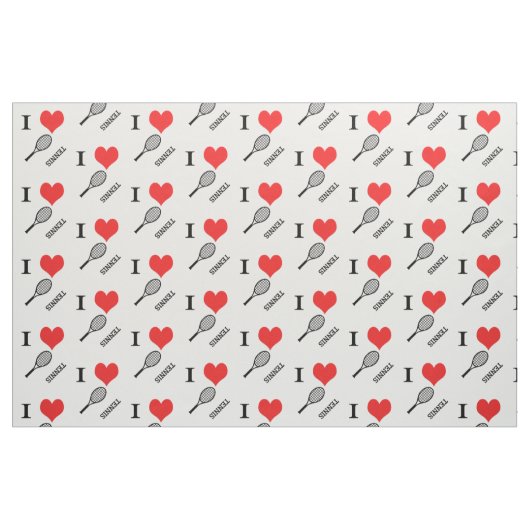 Ik harttennis stof (Fat Quarter)