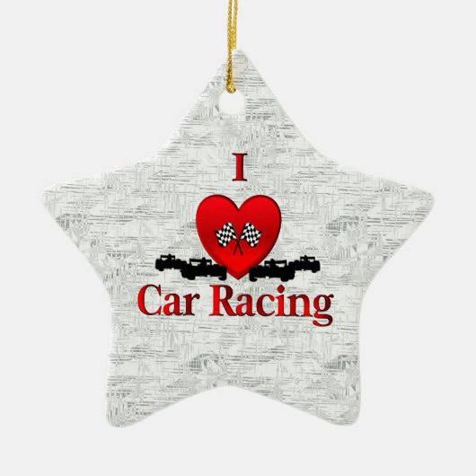 Ik hartwagen Racing Keramisch Ornament (Voorkant)