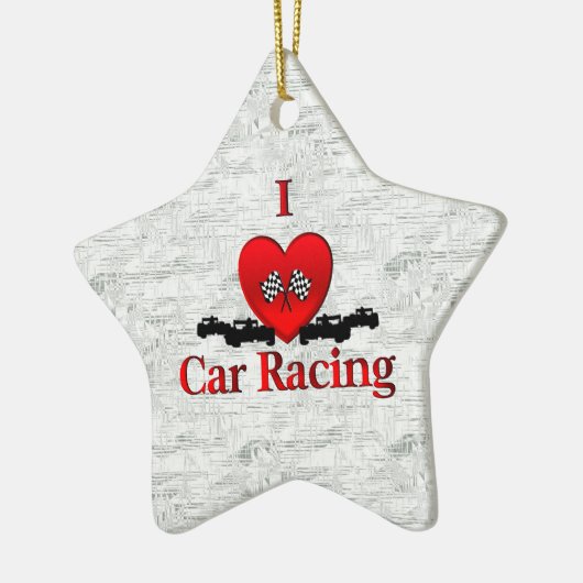 Ik hartwagen Racing Keramisch Ornament (Links)