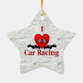 Ik hartwagen Racing Keramisch Ornament (Achterkant)