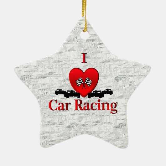 Ik hartwagen Racing Keramisch Ornament (Achterkant)