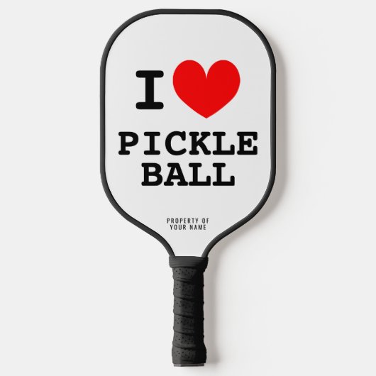 Ik hartzakje met een persoonlijke naam pickleball paddle (Voorkant)