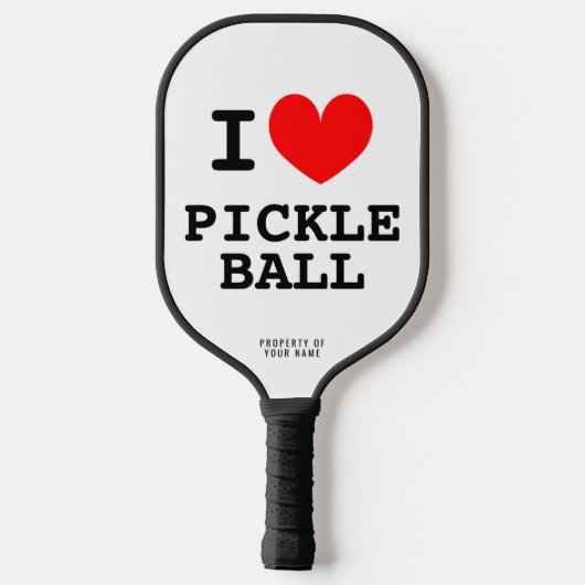 Ik hartzakje met een persoonlijke naam pickleball paddle (Achterkant)