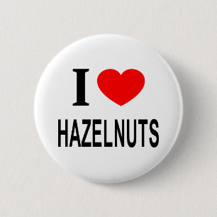 Ik ❤️ HAZELNOOTJES Ik HOU VAN HAZELNOOTJES Ik HART Ronde Button 5,7 Cm