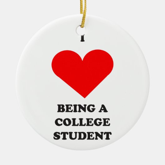 Ik HEART ben student. Keramisch Ornament (Voorkant)