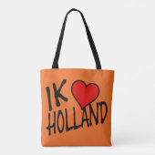 Ik Heart Holland ga op stent Tote Bag (Achterkant)