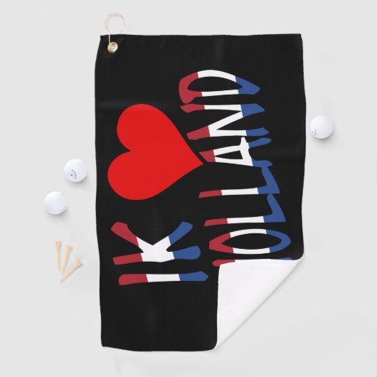 Ik Heart Holland overlay op bk gtcnt Golfhanddoek (Insitu)