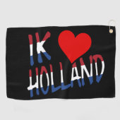 Ik Heart Holland overlay op bk gtcnt Golfhanddoek (Horizontaal)