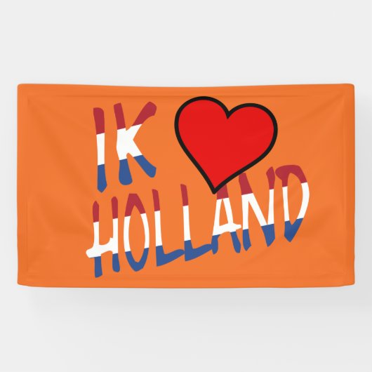Ik Heart Holland overlay op onze brent Spandoek (Horizontaal)
