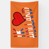 Ik Heart Holland overlay op onze brent Spandoek (Verticaal)