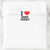 Ik HEART (HOU VAN) beef jerky Ronde Sticker (Tas)