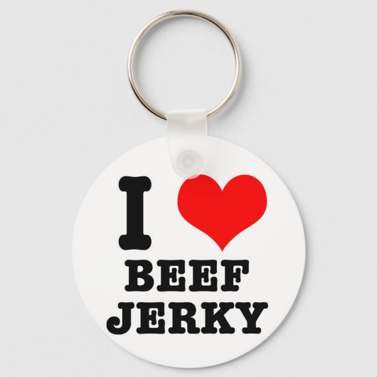 Ik HEART (HOU VAN) beef jerky Sleutelhanger (Voorkant)