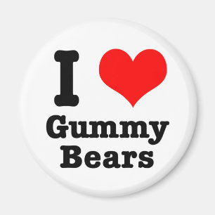 Ik HEART (HOU VAN) gummibeertjes Magneet