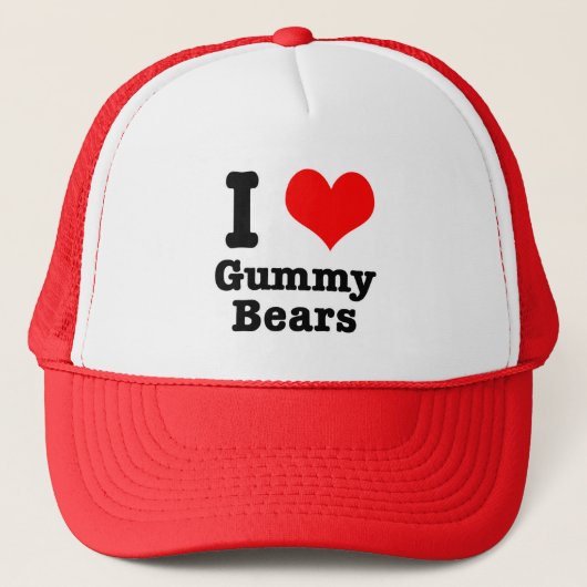 Ik HEART (HOU VAN) gummibeertjes Trucker Pet (Voorkant)