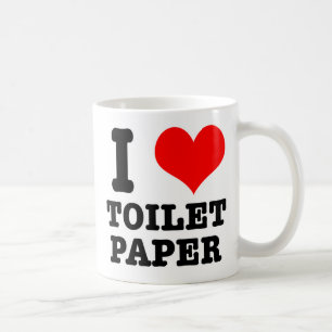 Ik HEART (houd van) toiletpapier Koffiemok