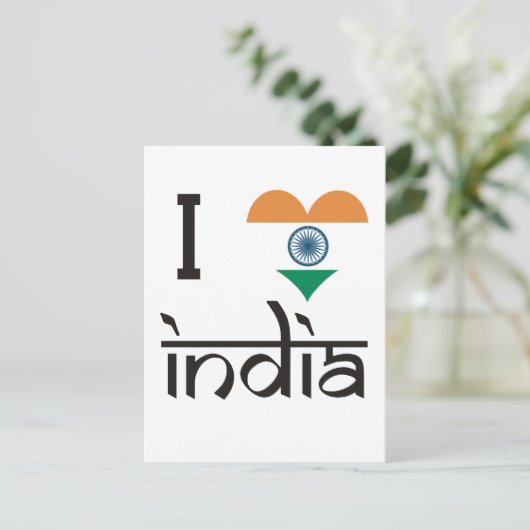 Ik "Heart" India - Ik hou van India Briefkaart (Staand voorkant)