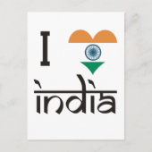 Ik "Heart" India - Ik hou van India Briefkaart (Voorkant)