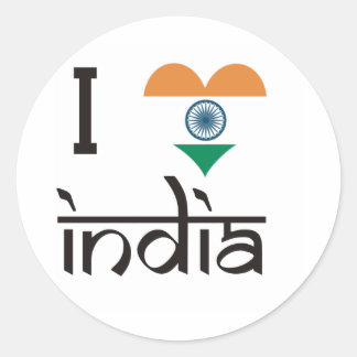 Ik "Heart" India - Ik hou van India Ronde Sticker