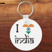 Ik "Heart" India - Ik hou van India Sleutelhanger (Voorkant)