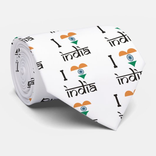 Ik "Heart" India - Ik hou van India Stropdas (Opgerold)