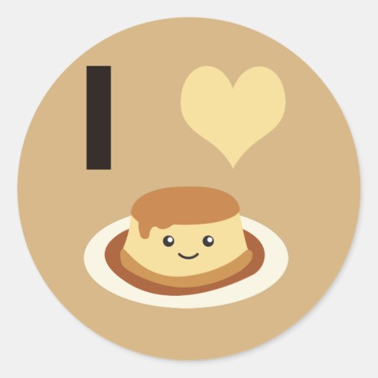 Ik Heart (liefde) flan! Ronde Sticker (Voorkant)