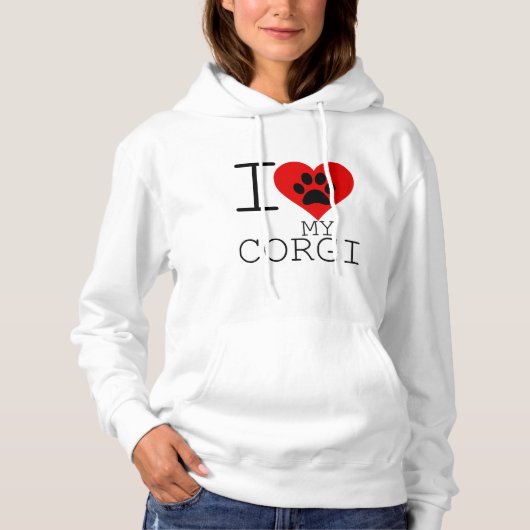 IK HEART MIJN CORGI HOODIE (Voorkant)