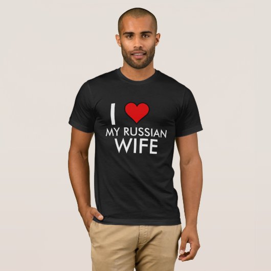 IK HEART MIJN RUSSISCHE WIFE T-SHIRT (Voorkant volledig)