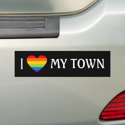 IK HEART MIJN STAD BUMPERSTICKER (Op auto)