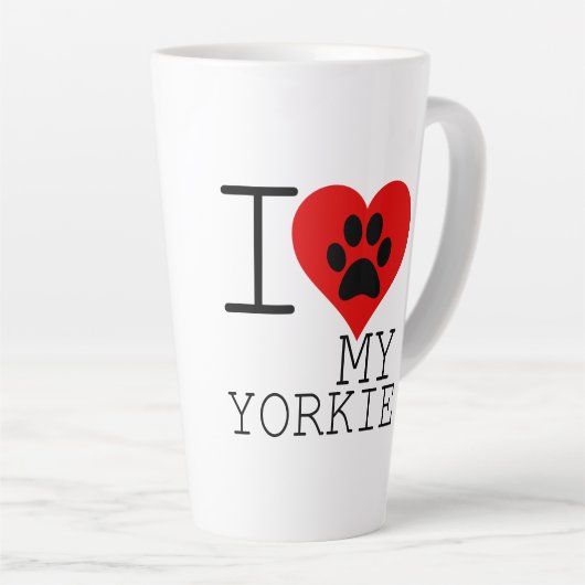 IK HEART MIJN YORKIE LATTE MOK (Rechterhoek)