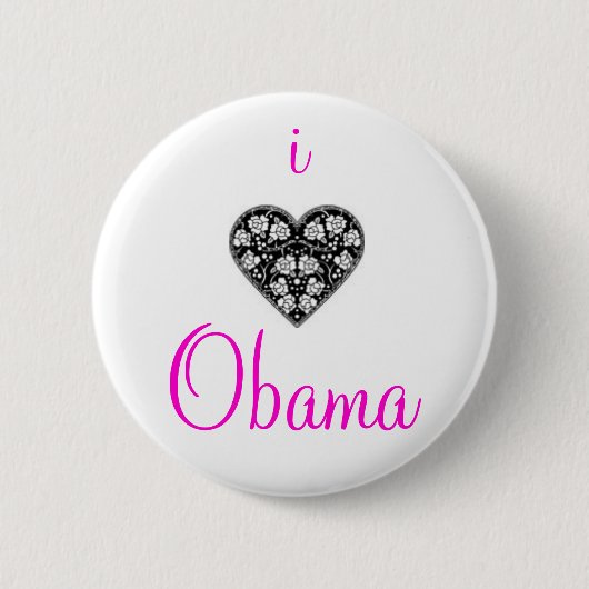 IK 'HEART' OBAMA. RONDE BUTTON 5,7 CM (Voorkant)