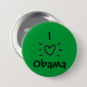 IK 'HEART' OBAMA. RONDE BUTTON 7,6 CM (Voorkant /achterkant)