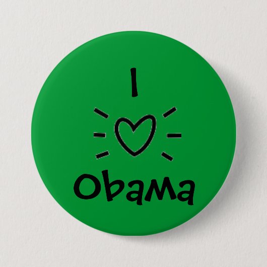 IK 'HEART' OBAMA. RONDE BUTTON 7,6 CM (Voorkant)