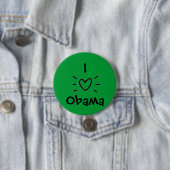 IK 'HEART' OBAMA. RONDE BUTTON 7,6 CM (In situ)