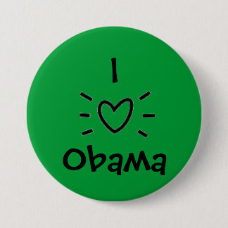 IK 'HEART' OBAMA. RONDE BUTTON 7,6 CM