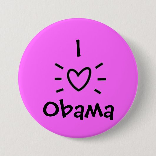 IK 'HEART' OBAMA. RONDE BUTTON 7,6 CM (Voorkant)