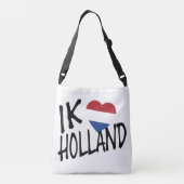 Ik Heartflag Holland bk op wt cbbcnt Crossbody Tas (Achterkant)