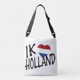 Ik Heartflag Holland bk op wt cbbcnt Crossbody Tas
