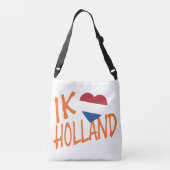 Ik Heartflag Holland of op wt cbbcnt Crossbody Tas (Achterkant)
