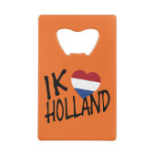 Ik Heartflag Holland op of neer Creditkaart Flessenopener (Achterkant)