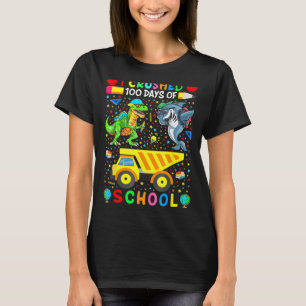 Ik heb 100 Dag van School Dinosaur Truck Shark F T-shirt