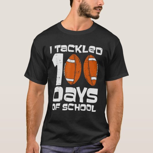 Ik heb 100 dagen Football op school 100e dag sm T-shirt (Voorkant)