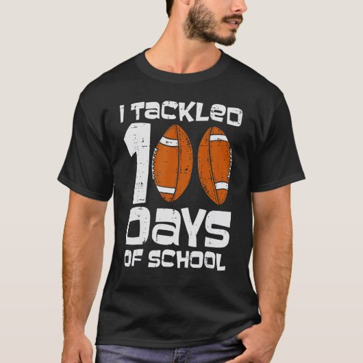 Ik heb 100 dagen Football op school 100e dag sm T-shirt (Voorkant)