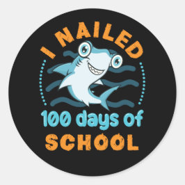 Ik heb 100 dagen gezeten van Schoolhamerhaai Ronde Sticker
