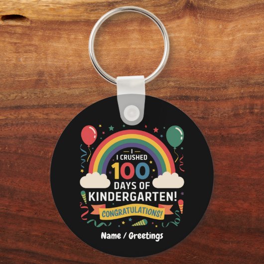 Ik heb 100 dagen kleuterschool overleefd Customize Sleutelhanger (Voorkant)