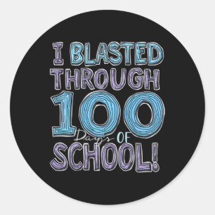 Ik heb 100 dagen op school doorgebracht ronde sticker