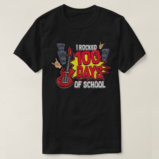 Ik heb 100 dagen op school Guitar Lover Music 100  T-shirt (Design voorkant)